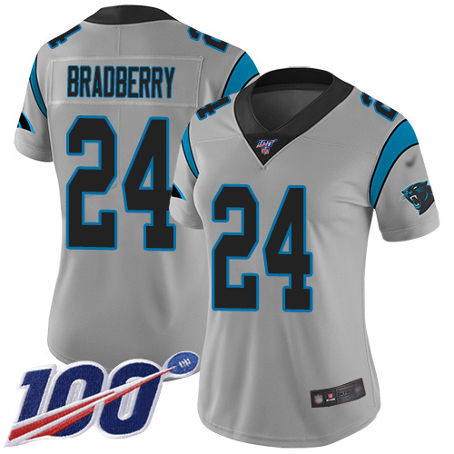 Carolina Panthers Limited Silver Women James Bradberry Jersey NFL Football #24 100th Season Inverted Legend->carolina panthers->NFL Jersey